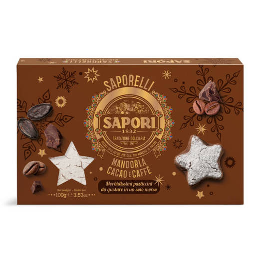 Saporelli mandorla cacao caffe włoskie ciasteczka 100g